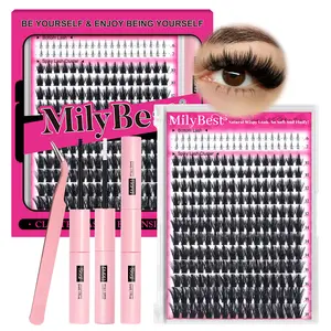 Milybest 100D Wispy Lash Clusters Kit 10–18mm | Natural  D Curl DIY Lash Extensions Soft Individual Cluster Lashes