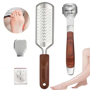 LMMAKE Colossal Pedicure Rasp & Wood Handle Callus Shaver, Stainless Steel Foot File Kit, Heel Scraper for Smooth Feet, Professional Home Foot Care Tool