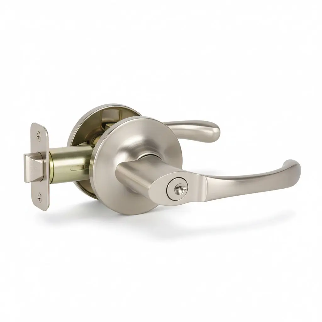 Arlington Entry Door Lever Handle, Satin Nickel
