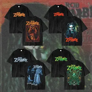 [COLLECTION] ROB ZOMBIE Band T-Shirt, Horror Washed Graphic Tee, Double Sided Industrial Metal Shirt, Vintage Grindhouse Inspired Tee, Retro Halloween Streetwear, Alternative Rock Merch for Men & Women.