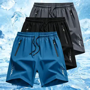 3-Pack Men's Lightweight Casual Shorts - Elastic Waist with Adjustable Drawstring, Side Pockets, Breathable Fabric Suitable for Basketball, Running, Beach and Outdoor Sports, Athletic Shorts, Regular Fit, Ideal for Fitness Enthusiasts