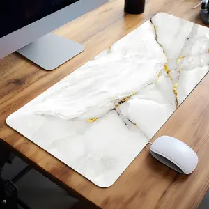 Marble Texture Luxury Minimalist Mouse Pads Extra Large Computer Desk Top Mat Mouse Pad for Laptop Mouse Desk Pad Desk Mats with Non - Slip Rubber Base Stitched Edge for Home and Office Desktop Accessory
