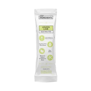 Just Ingredients Lemon Lime Electrolytes Stick [1 Individual Stick] | Hydration Drink Mix with Coconut Water, Sea Salt, and Trace Minerals – Supports Energy, Recovery, and Electrolyte Balance*