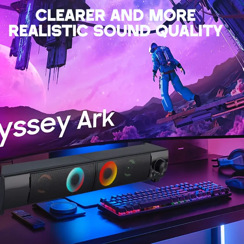New 2-in-1 RGB LED Gaming Speaker with USB-Powered Stereo Sound, Aux 3 ...