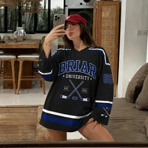 Briar University Graham #44, Di Laurentis #66 Hockey Jersey, Premium Black Blue Ice Hockey Fan Jersey, Unisex Long Sleeve Athletic Apparel Gift