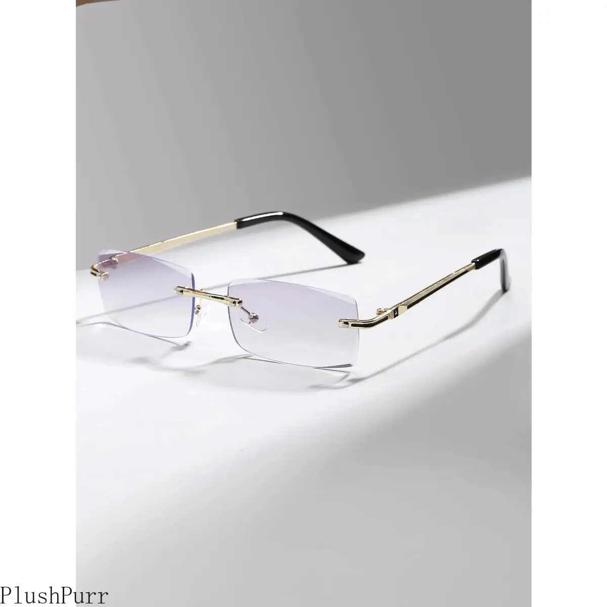 Men's Square Eyeglass Frame, Semi-Rimless Wire Fashion Eyeglasses with Blue Light Blocking Lenses, Lightweight Design for Work Wear, Wire Glass Frames, Male Wear, Daily & Work Wear