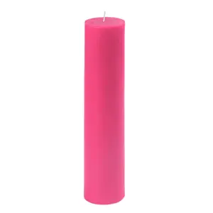 212 MAIN Round Unscented Decor Pillar Candles - Jeco CPZ-2913-4, 4-Piece Handpoured 2x9 in. Hot Pink Smokeless Candles, 50-Hour Burn Time, for Housewarming, Wedding & Camping Hiking Lights