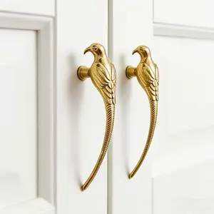 Crow Cabinet Handles Set of 2, Creative Vintage Style High-End Drawer Door Pulls, Door Hardware, Modern Elegant Metal Material