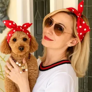 2pcs Pet Parent-Child Polka Dot Headband, Suitable for Cats and Dogs, DIY Outing Accessory, Pet Walk and Photo Hair Accessory