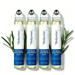 4PCS Bodywise Advanced Hair Growth Roll-On Serum 25ml | 5% Saw Palmetto, 3% Rosemary, 1% Caffeine Herbal Extracts and 3% Fenugreek | Hair Loss Reduction Scalp Serum | Suitable for Men and Women