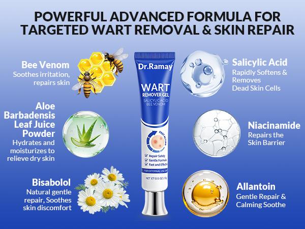 Salicylic Acid 20% Wart Remover Gel, Common & Plantar Wart Treatment, Fast-Drying Formula for External Use, 0.5 Oz (15g)