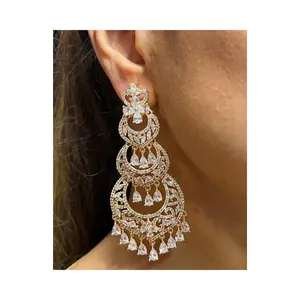 Rose Gold Diamond CZ Chaandbali