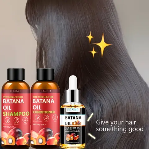 ROZINO Batana Oil Shampoo and Conditioner Set - Moisturizing, Hydrating Hair Growth Products for Thinning Hair, Enhances Shine, Everyday Formula for Men & Women