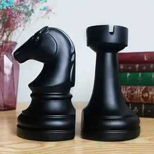 Decorative Chess Bookends Modern Heavy Duty Riser Office