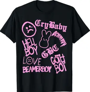 Cry Goth Boy Graphic T-Shirt, Aesthetic Print Tee, Hell Boy Beamerboy Shirt, Unisex Alternative Style, Cotton T-Shirt, Menswear  Womenswear Top