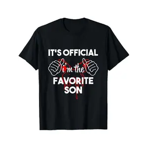 Favorite Son Graphic T-Shirt - 100% Cotton Short Sleeve Casual & Sporty Round Neck Tee with "Son" Text Design, All-Season Fit Black Shirt Crewneck Shortsleeve