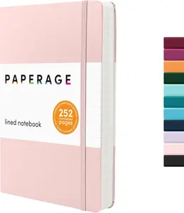 PAPERAGE Lined Journal Notebook, Hardcover Journal for Women & Men, 160 Pages, (5.6 in X 8 In), College Ruled Journaling Notebook for Work, School Supplies & Note Taking, (Black)