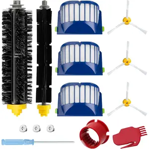 14Pcs Replacement Parts Accessories for irobot Roomba 600 500 Series 694 675 676 692 695 677 671 655 645 690 680 660 650 620 614 595 585 564 robot, 4 Filter 4 Side Brush 1 Bristle&1Beater Brush