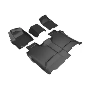 3D Maxpider  6-Seat Custom-Fit Floor Mat for 2019-2021 GMC Sierra 1500 & Chevrolet Silverado 1500 Crew Cab, Black