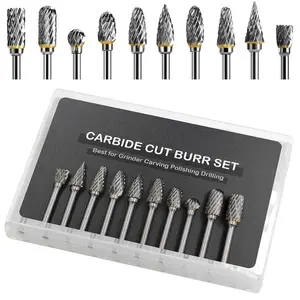 Tungsten Carbide Double Cut Burr Set, with 1/8" Shank 1/4" Grinding  Length Tungsten Steel for , DIY -Working Carving, Soft Metal Polishing, Engraving, Drilling(10pcs)