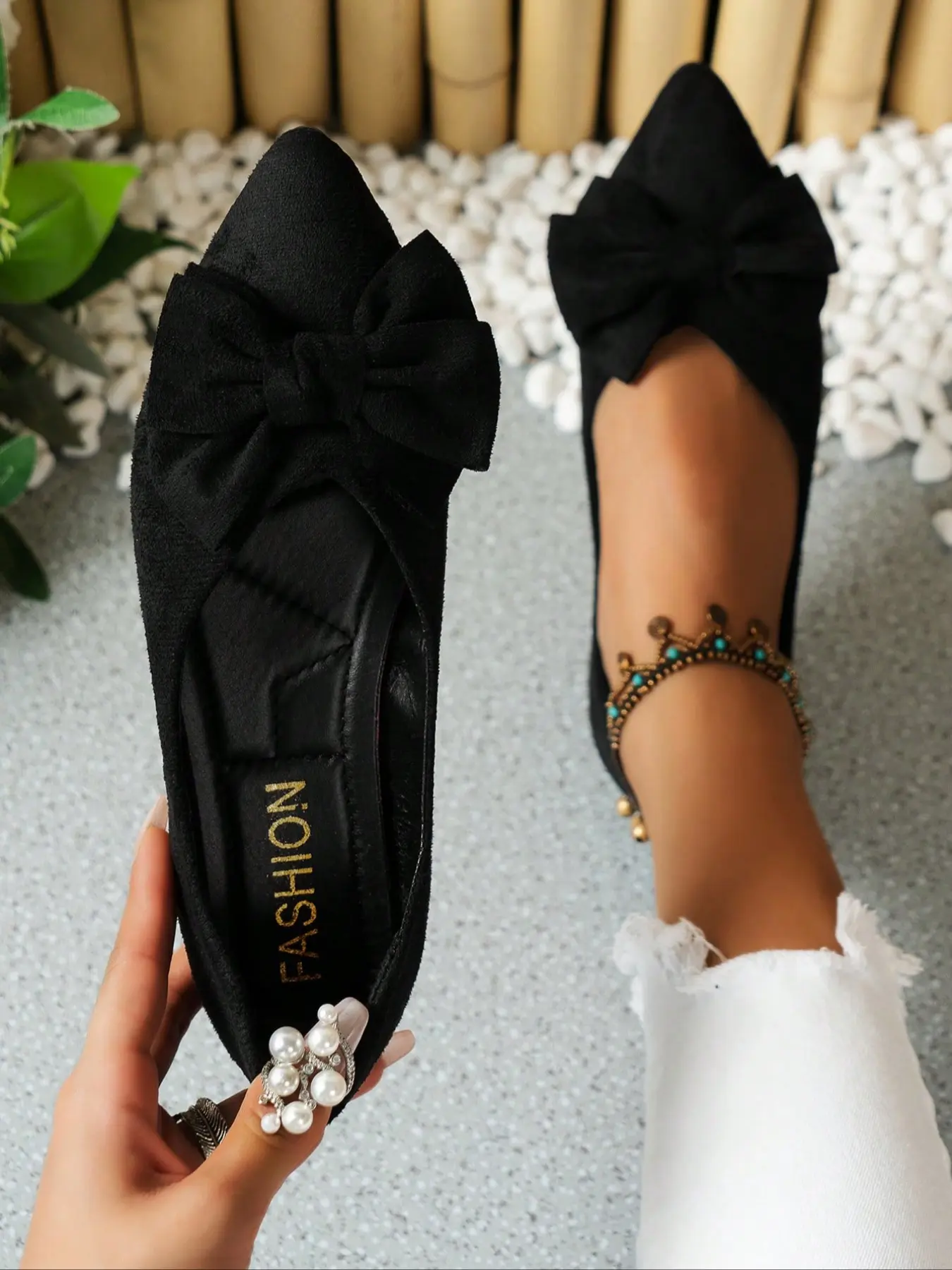 Women's Fashion Solid Color Dance Shoes, Ballet Flats, Ribbon Knot Flats, Bow Casual Comfort Pointed Toe Flat Shoes, Lightweight Breathable, All Seasons, Casual Trendy Flat