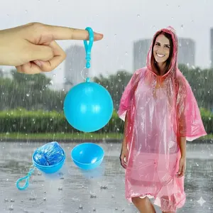 Ultra Compact Folding Raincoat Keychain: Waterproof Emergency Poncho for Outdoor Enthusiasts, Camping Hiking Fishing Essential, Disposable Rain Gear, Lightweight Travel Rainwear & Sport Accessory, Quick Deploy Design.