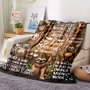 Bed Blanket, Cute Sloth Pattern Printed Blanket, Gift Blanket For Couch Bed Sofa Car Camping Travelling, Blanket Suitable For All Seasons