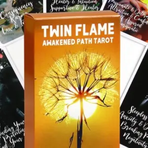 Twin Flame Path Oracle Deck - Awakened Path Tarot, Featuring the Dandelion and Sun Design