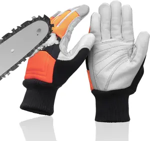 Chainsaw Safety Gloves, Chainsaw Protective Work Gloves, Cut Resistant Gloves, Layer Protection on Left Hand Only