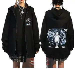 Ado World Tour 2025 Hibana Zipper Hoodie Men Women Fashion Japanese Style Zip Up Jacket Unisex Casual Fleece Zip Up Sweatshirt