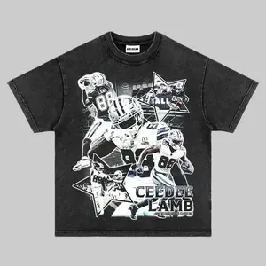 Ceedee Lamb Graphic Tee, Y2K Crew Neck Streetwear T-Shirt, Unisex Crew Neck Tee, Vintage Football Graphic, Sports Player Bootleg Premium Style, Casual Cotton Fit 1 Sided