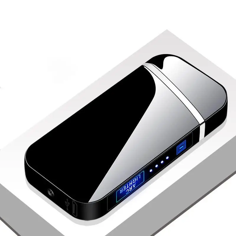 Metal lighter, windproof design, LED battery indicator, automatic protection function, metal casing, suitable for everyday use such as lighting candles and barbecues, and makes a unique gift for men.