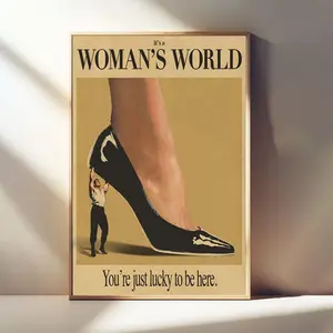 Woman's World, Retro Poster, Vintage Wall Art Print, Feminit Poster, Aesthetic Decor, Bedroom Apartment Trendy Girly Prints