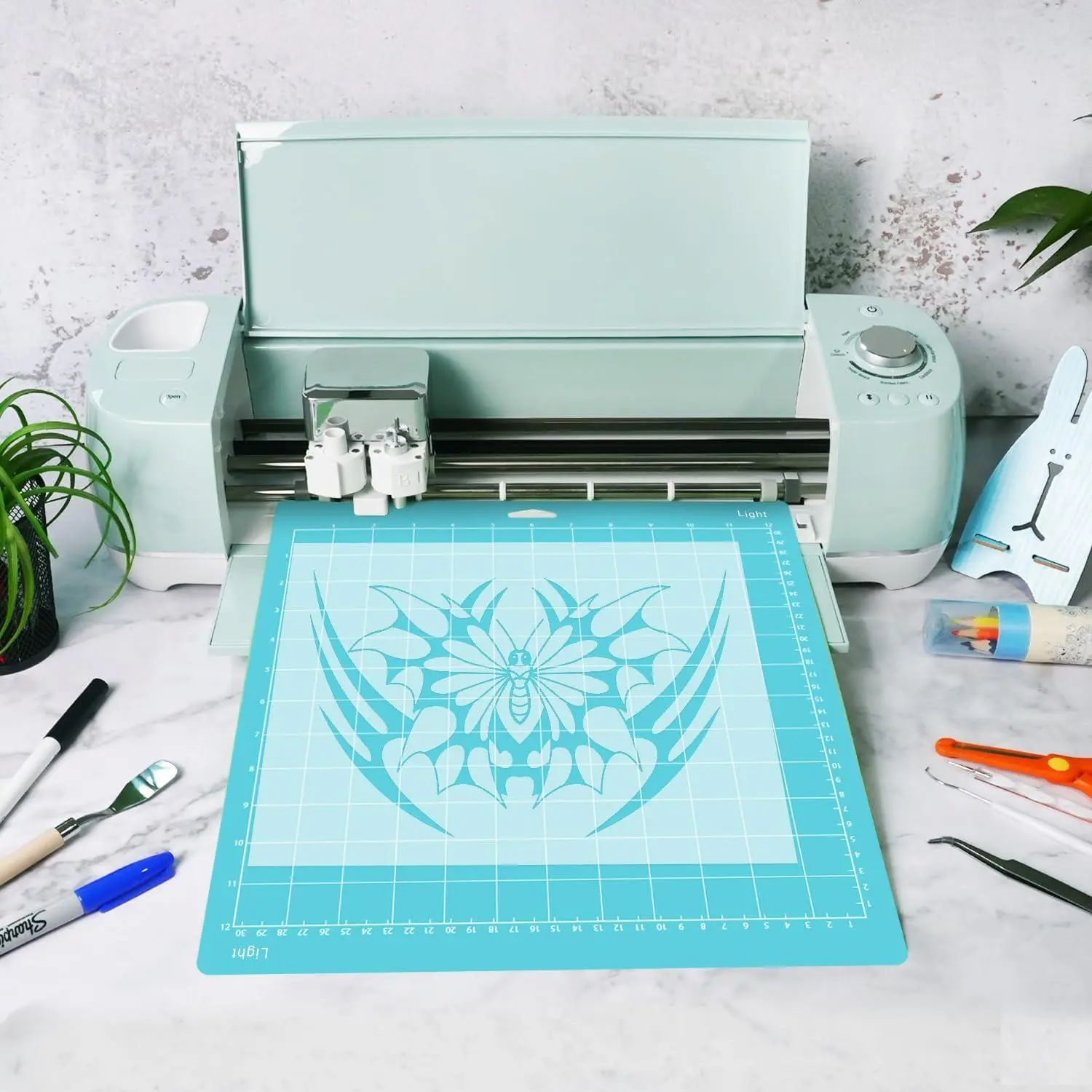 4 Pack 12x12 Inch Cutting Mats| Compatible with Cricut Explore One/Air/Air 2/Maker 3/Maker| Standard/Light/Strong/Fabric 4 Types Replacement Cutting Mat Accessories, Grip Varieties, Cricut Series, Grip Variety
