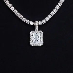 Micro Diamond Stone Pendant in White Gold Micro Diamond Stone Pendant in White Gold