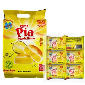 TAN HUE VIEN CLASSIC HOPIA CAKE MUNG BEAN DURIAN Bánh Pía Nhỏ Đậu Xanh Sầu Riêng 12CT-16.8 OZ