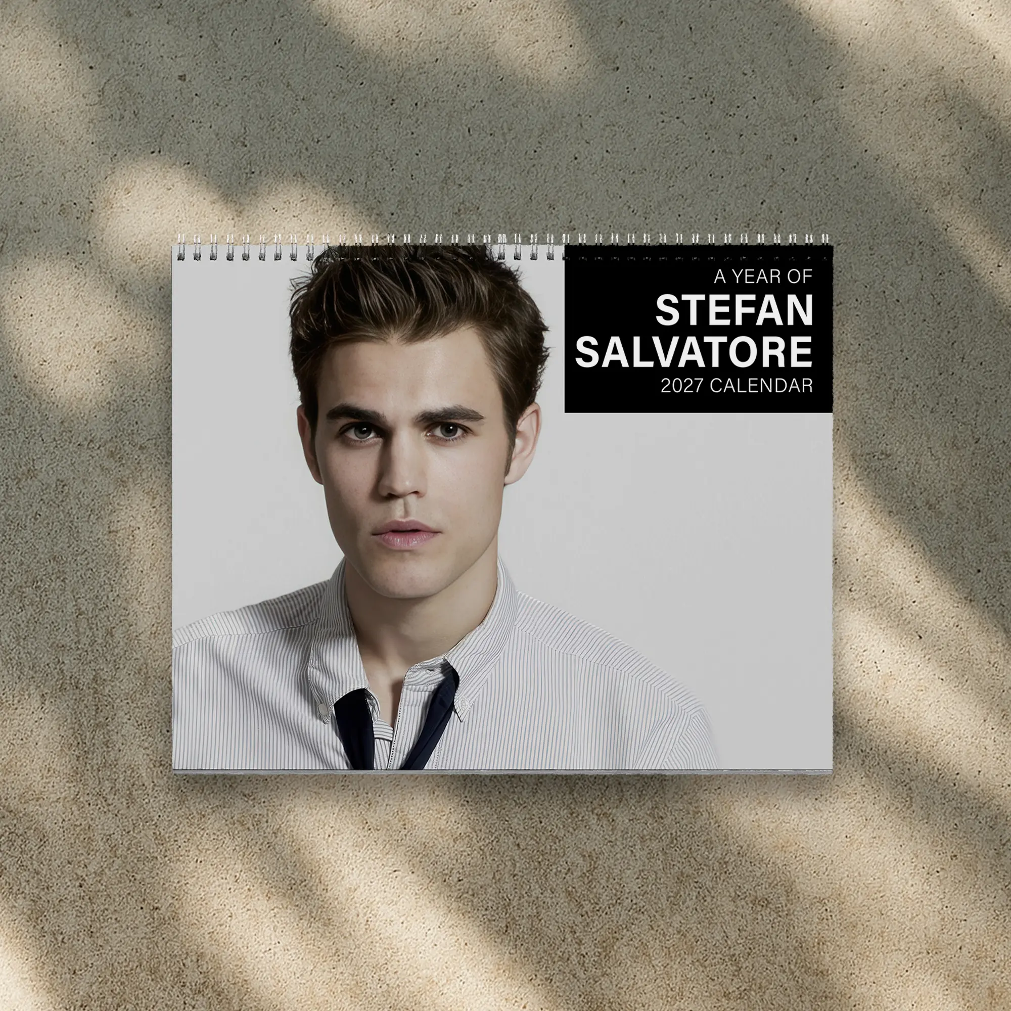 A Year Of Stefan Salvatore 2027 Calendar - Merch For Fan, Movie Fan | Home Decor, Office Decor - Fan Gift, New Year Fan Gift, Unique Holiday Gift