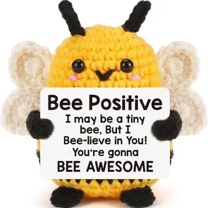 Handmade Crochet Bee Doll Ornament, Handmade Crochet Figure, Amigurumi Stuffed Animal, Cute Stuffies, Inspirational Gift for All, Ideal for Mother's Day, Birthday, Teacher's Day, Nurse's Day, Graduation Gift
