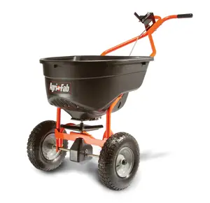 Agri-Fab 45-0614 Broadcast Push Spreader, 130lb Capacity, 13' x 4' Coverage, 37lb Load Support, Fully Enclosed Gear House for Gear Protection, Precise Setting Adjustment (Garden & Snow Removal Tool)