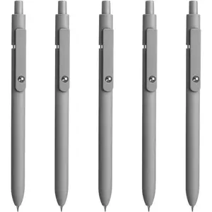 5 count Fine Point Black Ink Pens, Gel Roller Ball Smooth Writing, 0.5mm Quick Dry Retractable Tip for Office, School, Journaling, Diary, Valentine  for Men Women Nurse, College Essential Ballpoint