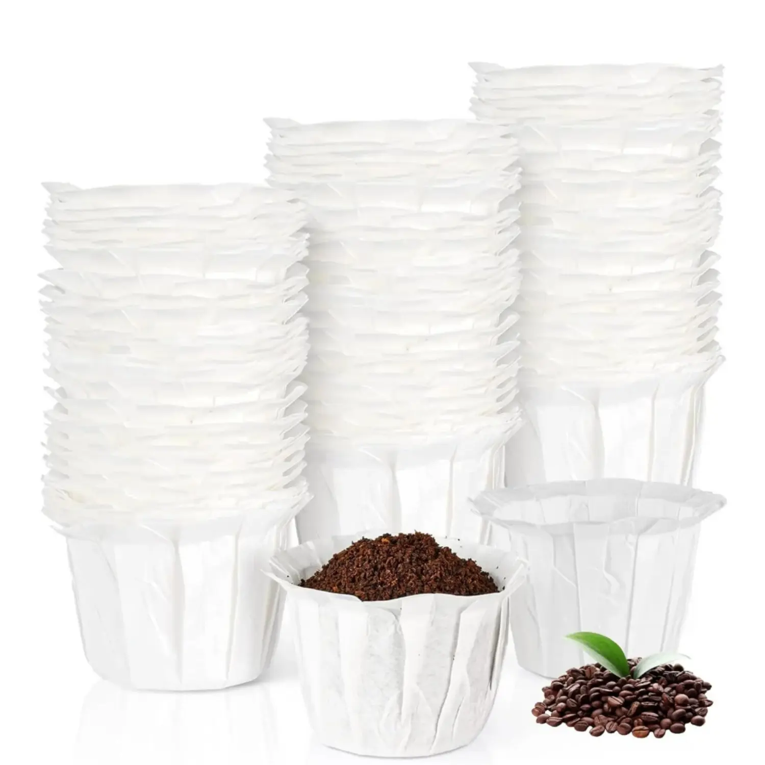 300Pcs Disposable Paper Coffee Filters, Keurig K Cup Paper Filters for Keurig Single Brewer Reusable Cups, K-cup Coffee Pods - Home Improvement.