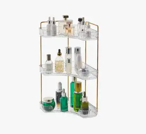 Double-Layer Home Organizer Storage Box - Large-Capacity, Space-Saving Multi-Functional Rack with 2 Color Options, Suitable for Bathroom Corner, Dressing Table Cosmetics & Kitchen Condiment Storage