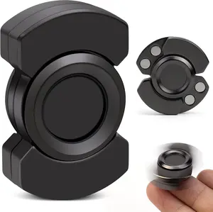 3 in 1 Metal Fidget Toys for Adults - Fidget Slider Spinner Clicker Haptic with Smooth Stable Rotation, Small Desk Fidget Toy for Stress Relief
