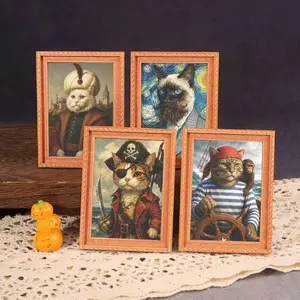 2 Pcs Funny Cat Fridge Magnets, Mini Frame Fridge Magnets, Home Decor, Suitable for Living Room, Study, Bedroom, Great Holiday Gift