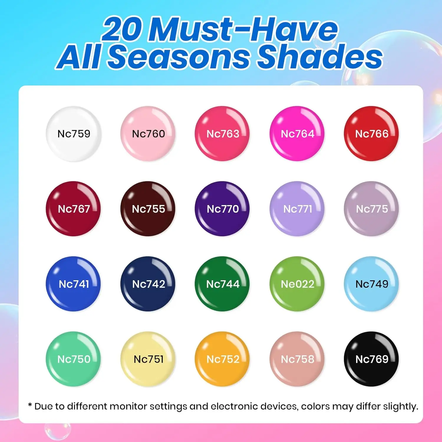 HEMA-Free Mix & Muse-20 Colors 40 Pcs
