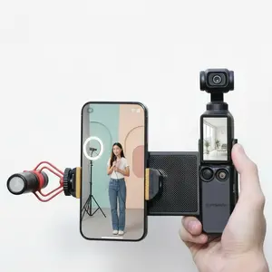 Ultimate Vlog 2-in-1 Rig for DJI Pocket 3 & Phone  Multifunctional Expansion Mount Xtra Muse Accessories with Memory Card/Filter Case Cold Shoe 1/4" Tripod Thread Shockproof Silicone Pad