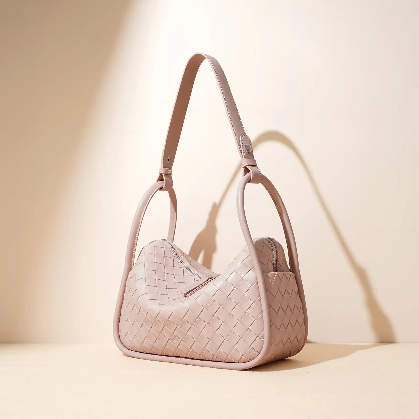 SADI Classic Versatile Fashion Women's Woven Bag Canvas Bag New Cowhide Leather Shoulder Handbag