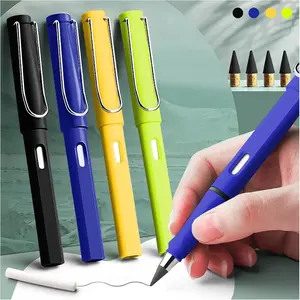 8 count Infinity Pencil Forever Pencil with Eraser Cute Eternal Pencil Everlasting Pencil with Replaceable Nibs Black Blue Yellow Green