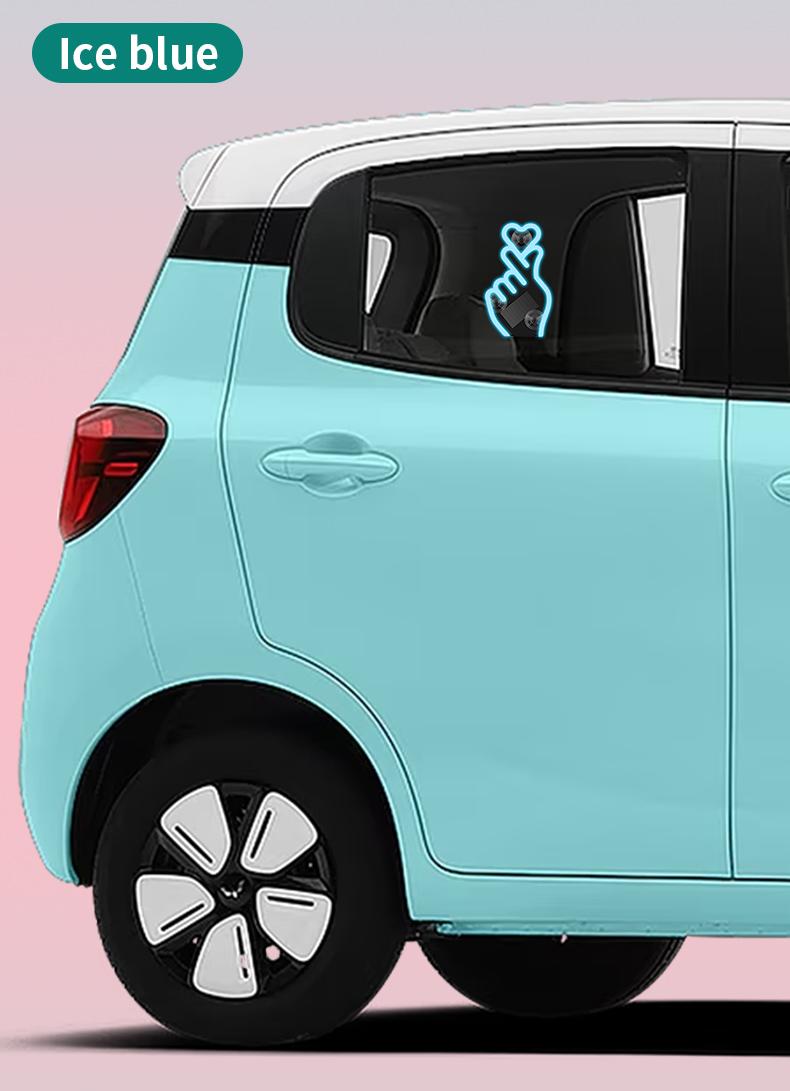 Solar Car Heart Gesture Light, LED Wireless Decorative Warning Light, Interior Ambient Light for Triangle & Rear Window