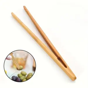 4pcs Bamboo Toaster Tongs for Toast Pickles Tea Cooking Kitchen Tongs Outdoor Camping Picnic Hiking, Kitchen Stuff Cookware Barbecue Tool Accessories